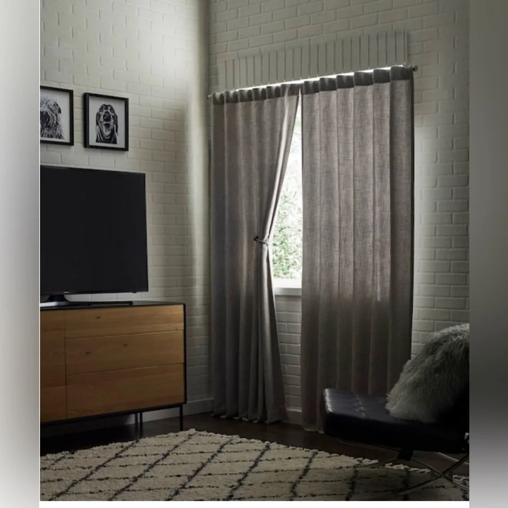 allen + roth 84-in Taupe Room Darkening Interlined Back Tab Single Curtain Panel